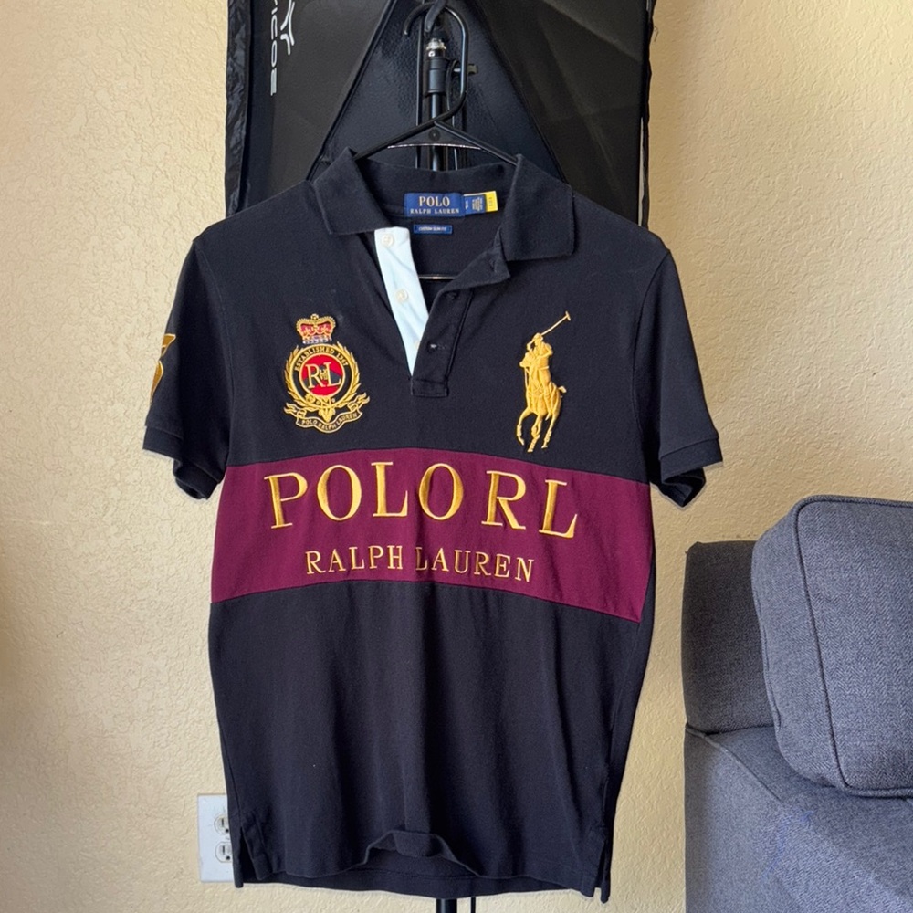 Polo Ralph Lauren Black and Burgundy Polo Shirt